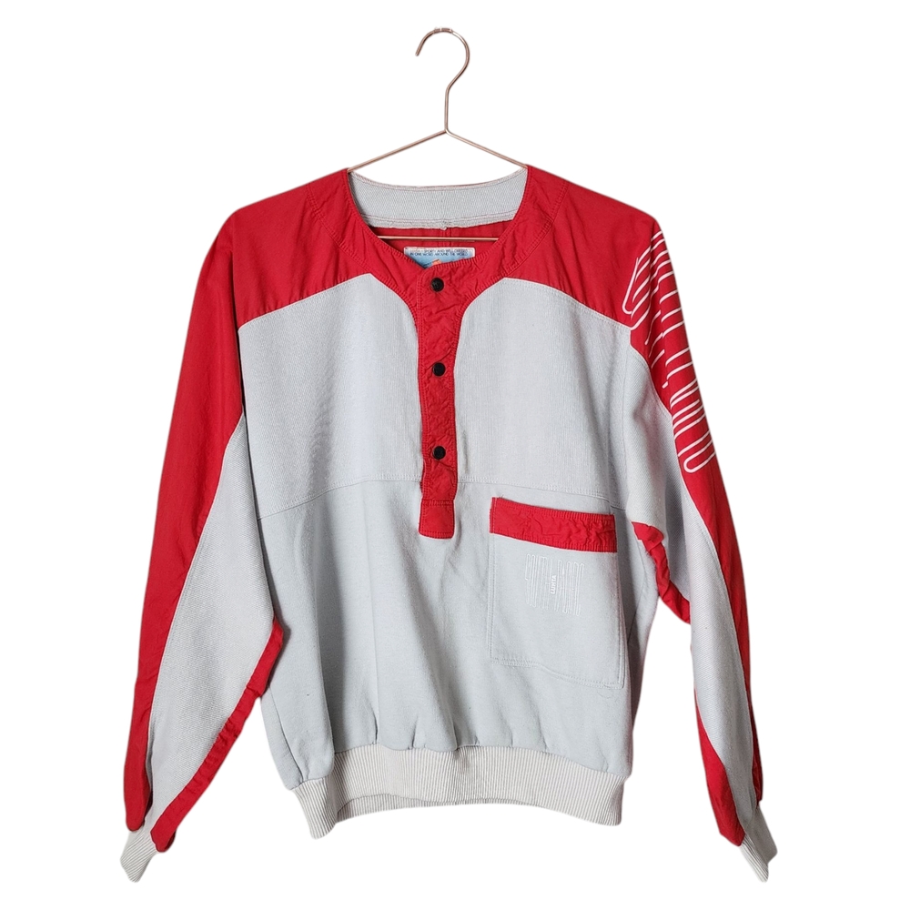 LUTHA x VINTAGE South Pacific jersey long sleeve top red grey‎